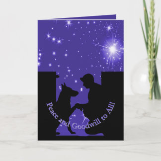 Militaire K9 Manager en Beste Kerstmis van Feestdagen Kaart