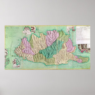 Militaire kaart van Corsica, 1768 Poster