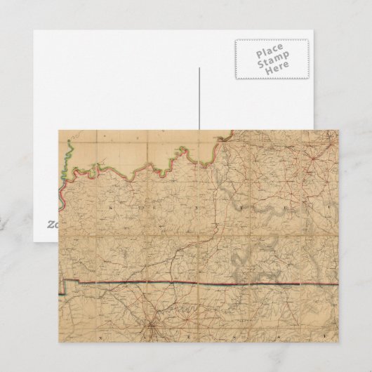 Militaire kaart van de staten van Kentucky (Voorkant / Achterkant)