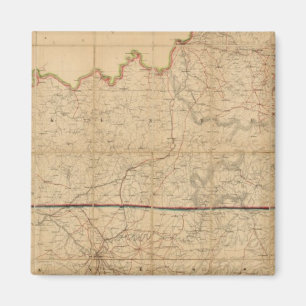 Militaire kaart van de staten van Kentucky Magneet