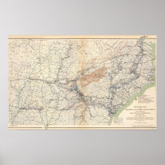 Militaire kaart, WT Sherman Poster (Voorkant)