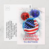 Militaire KerstAmerikaanse vlag voor veteranen Briefkaart (Voorkant / Achterkant)