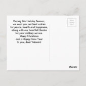 Militaire KerstAmerikaanse vlag voor veteranen Briefkaart (Achterkant)