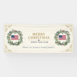 Militaire Kerstbanner Vrolijk Kerst Feestvlag Spandoek