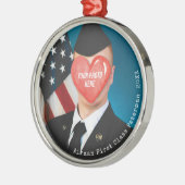 Militaire Kerstcadeau Airman Foto Soldaat Naam Metalen Ornament (Links)