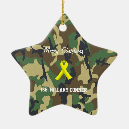 Militaire kerstversiering keramisch ornament (Voorkant)
