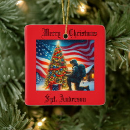 Militaire Kerstversiering Keramisch Ornament