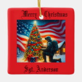 Militaire Kerstversiering Keramisch Ornament (Voorkant)
