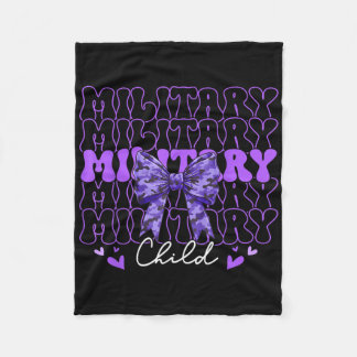 Militaire kind Coquette Bow Paarse omhoog Camo Kin Fleece Deken