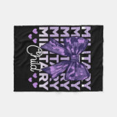 Militaire kind Coquette Bow Paarse omhoog Camo Kin Fleece Deken (Voorkant (Horizontaal))
