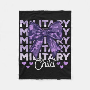 Militaire kind Coquette Bow Paarse omhoog Camo Kin Fleece Deken