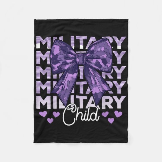 Militaire kind Coquette Bow Paarse omhoog Camo Kin Fleece Deken (Voorkant)
