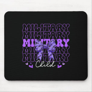 Militaire kind Coquette Bow Paarse omhoog Camo Kin Muismat