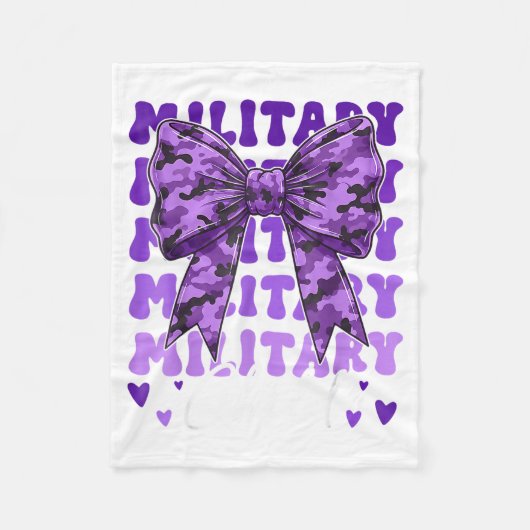 Militaire kind Coquette strik das purper Camouflag Fleece Deken (Voorkant)
