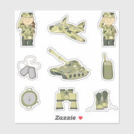 Militaire Kinder educatieve Groene Camo Sticker