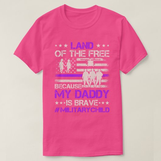 Militaire kindermaand Paars op land van de vrije d T-shirt (Design voorkant)