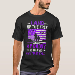 Militaire kindermaand Paars op land van de vrije d T-shirt