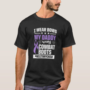 Militaire kindermaand Paars op papa Boots T-shirt