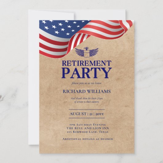 Militaire KOLONEL PENSIONERING Silver Eagle Wings Kaart (Voorkant)