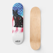 *~* Militaire KOSMISCHE CAT Rode Witte Blauwe Vlag Persoonlijk Skateboard (Voorkant)