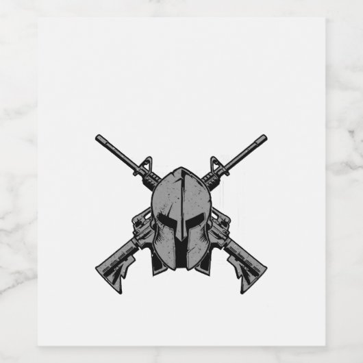 Militaire kracht wijn etiket (Enkel label)