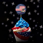 Militaire laarzen US Flag BLUE Going Away Party Pi Ronde Sticker