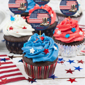 Militaire laarzen US Flag BLUE Going Away Party Pi Ronde Sticker