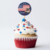 Militaire laarzen US Flag BLUE Going Away Party Pi Ronde Sticker