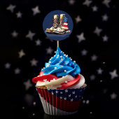 Militaire laarzen US Flag BLUE Going Away Party Pi Ronde Sticker