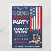 Militaire Laarzen Vlag BLAUW Ging Away Farewell Pa Kaart (Voorkant)