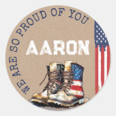 Militaire laarzen Vlag RUSTIEK weggaan Party Picks Ronde Sticker (Voorkant)