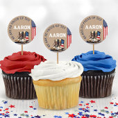 Militaire laarzen Vlag RUSTIEK weggaan Party Picks Ronde Sticker