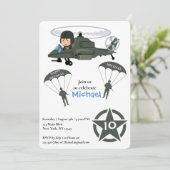 Militaire Leger Helikopter Verjaardag Green Uitnod Feestdagenkaart (Staand voorkant)