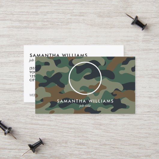 Militaire Leger QR Foto Contactkaartje (Voorkant / Achterkant in situ)