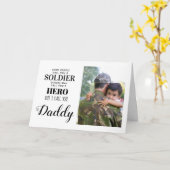 Militaire Leger Soldaat Held Papa Vaders Dag Foto Kaart (Gele Bloem)
