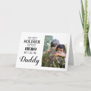 Militaire Leger Soldaat Held Papa Vaders Dag Foto Kaart