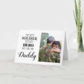 Militaire Leger Soldaat Held Papa Vaders Dag Foto Kaart (Voorkant)