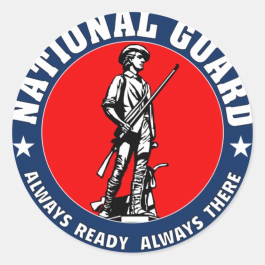 Militaire Logo van de Nationale Garde Ronde Sticker (Voorkant)