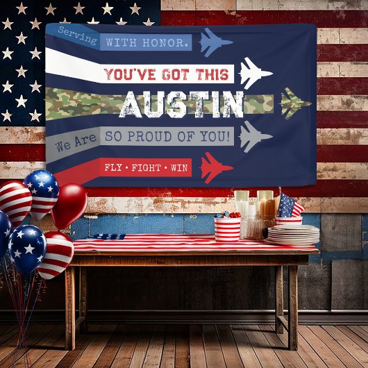 Militaire luchtmacht Jets gaan weg afscheidsfeest Spandoek