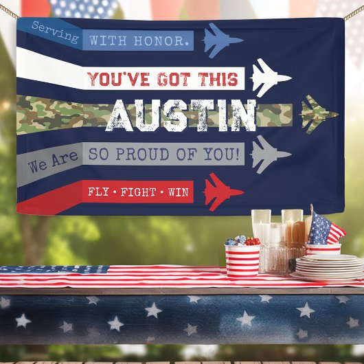 Militaire luchtmacht Jets gaan weg afscheidsfeest Spandoek