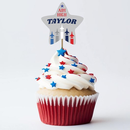 Militaire luchtmacht weggaan partij cupcake picks ster sticker