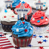 Militaire luchtmacht weggaan partij cupcake picks ster sticker