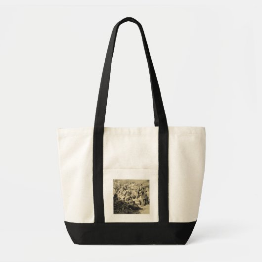 Militaire maaltijden in de ruïnes van Sioukh, Dage Tote Bag (Voorkant)