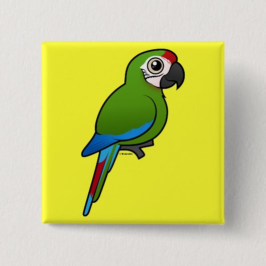 Militaire Macaw Vierkante Button 5,1 Cm (Voorkant)