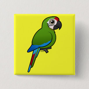 Militaire Macaw Vierkante Button 5,1 Cm
