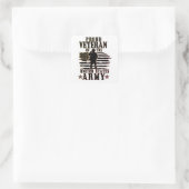Militaire Mam Pap Dag van de Strijdkrachten Vierkante Sticker (Tas)