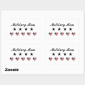 Militaire mama rechthoekige sticker (Vel)