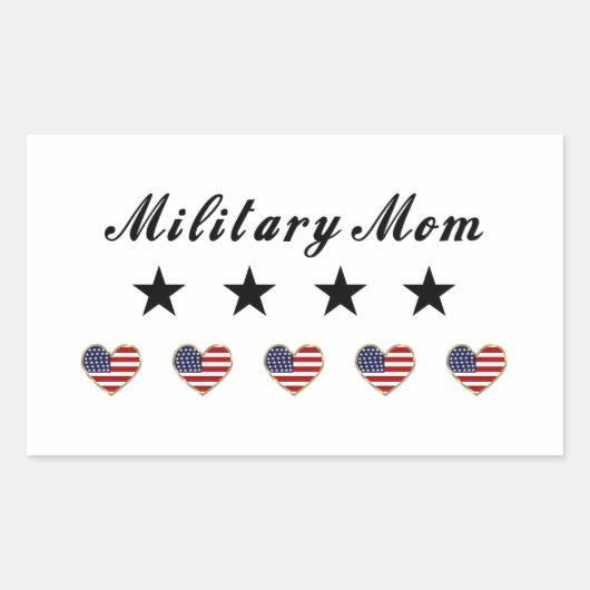 Militaire mama rechthoekige sticker (Voorkant)