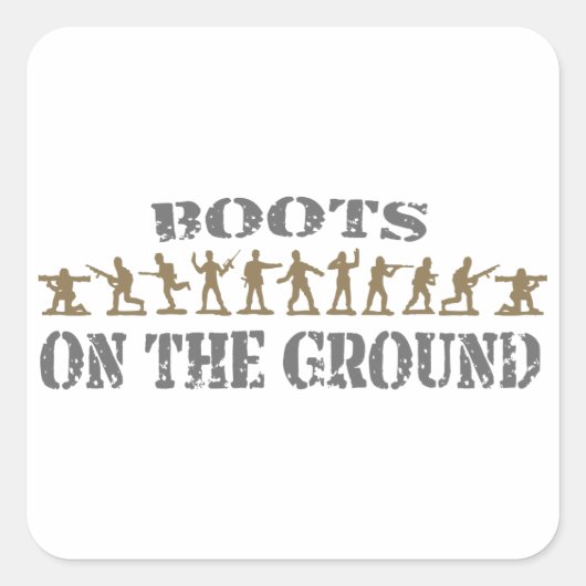 Militaire Mannen - Boots on the Ground Vierkante Sticker (Voorkant)