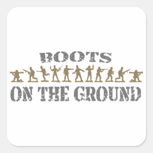 Militaire Mannen - Boots on the Ground Vierkante Sticker
